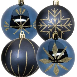Feeric lights & Christmas Feeric lights and christmas kunststof kerstballen- 8x- 8cm -blauw