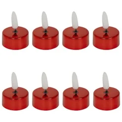 Feeric lights & Christmas Feeric lights and christmas LED theelichtjes - 8x - rood - 5,5 cm