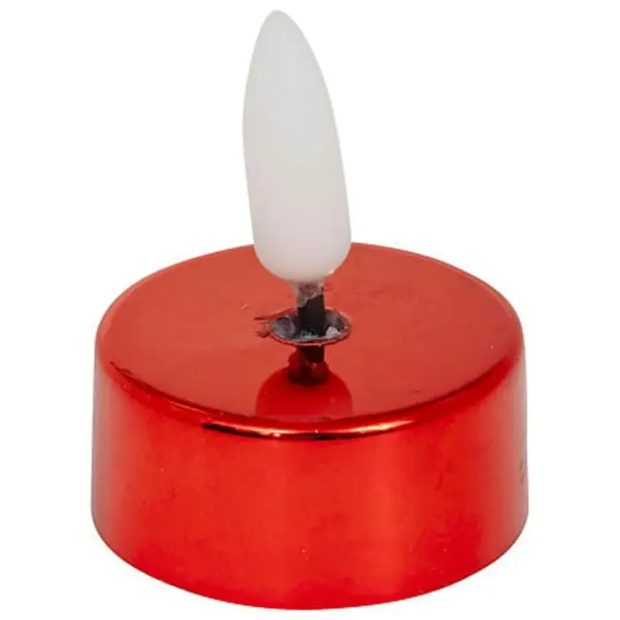 Feeric lights & Christmas Feeric lights and christmas LED theelichtjes - 8x - rood - 5,5 cm