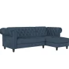 Dorel Home Felix - 3-zits slaapbank in blauw fluweel