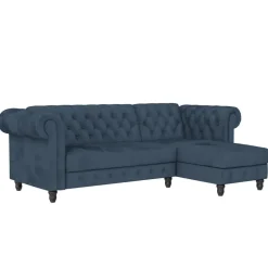 Dorel Home Felix - 3-zits slaapbank in blauw fluweel