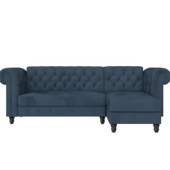 Dorel Home Felix - 3-zits slaapbank in blauw fluweel