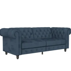 Dorel Home Felix - 3-zits slaapbank in blauw fluweel