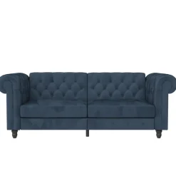 Dorel Home Felix - 3-zits slaapbank in blauw fluweel