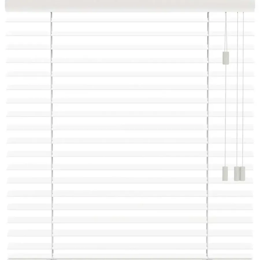 Houten Jaloezieën Op Maat-Fenstr houten jaloezie New York 65mm - off-white (10712)