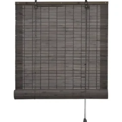 Bamboe Rolgordijnen Kant En Klaar-Fenstr Rolgordijn bamboe antraciet - 60x180 cm