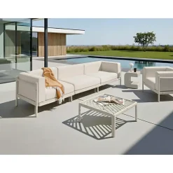Leen Bakker FERRETTI - Tuinbank 3-zits - Lichtbeige - Synthetisch