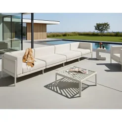Leen Bakker FERRETTI - Tuinbank 4-zits - Lichtbeige - Synthetisch