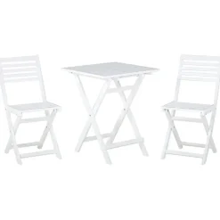 Beliani FIJI - Bistroset voor 2 - Wit - Acaciahout