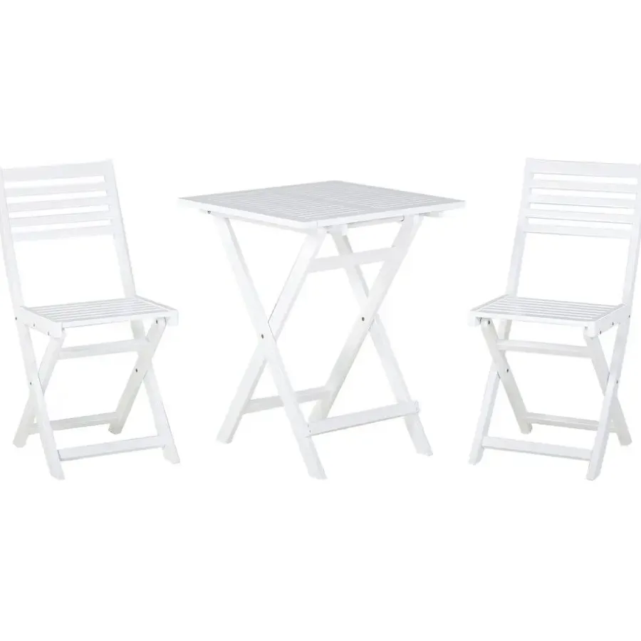Beliani FIJI - Bistroset voor 2 - Wit - Acaciahout