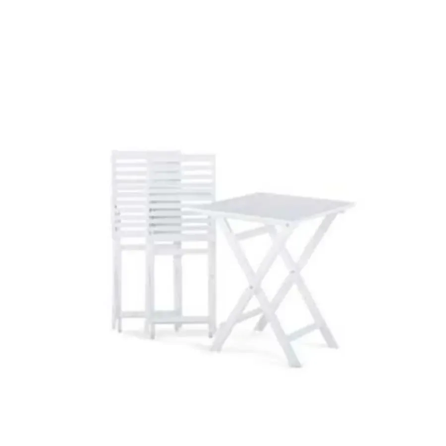 Beliani FIJI - Bistroset voor 2 - Wit - Acaciahout