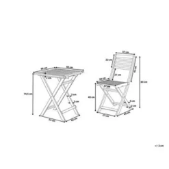 Beliani FIJI - Bistroset voor 2 - Wit - Acaciahout