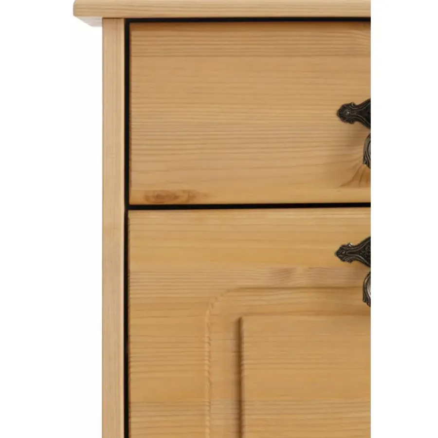 Schoenenkasten-Loft24 Finca - Schoenenkast met 2 kleppen en 2 laden in natuurlijk grenen