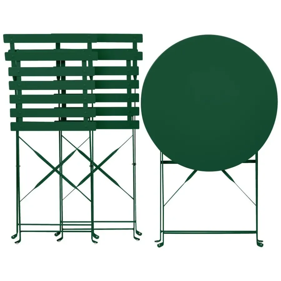 Beliani FIORI - Bistroset voor 2 - Donkergroen - Staal