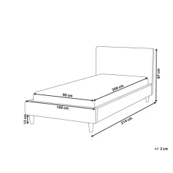 1-Persoons Bedden-Beliani FITOU - Eenpersoonsbed - Lichtroze - 90 x 200 cm - Fluweel