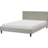 Twijfelaars-Beliani FITOU - Tweepersoonsbed - Lichtgrijs - 140 x 200 cm - Polyester