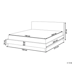 Twijfelaars-Beliani FITOU - Tweepersoonsbed - Lichtgrijs - 140 x 200 cm - Polyester