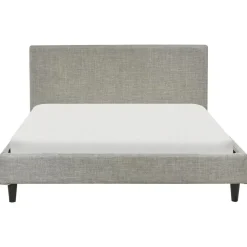 Twijfelaars-Beliani FITOU - Tweepersoonsbed - Lichtgrijs - 140 x 200 cm - Polyester