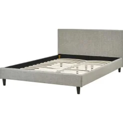 Twijfelaars-Beliani FITOU - Tweepersoonsbed - Lichtgrijs - 140 x 200 cm - Polyester