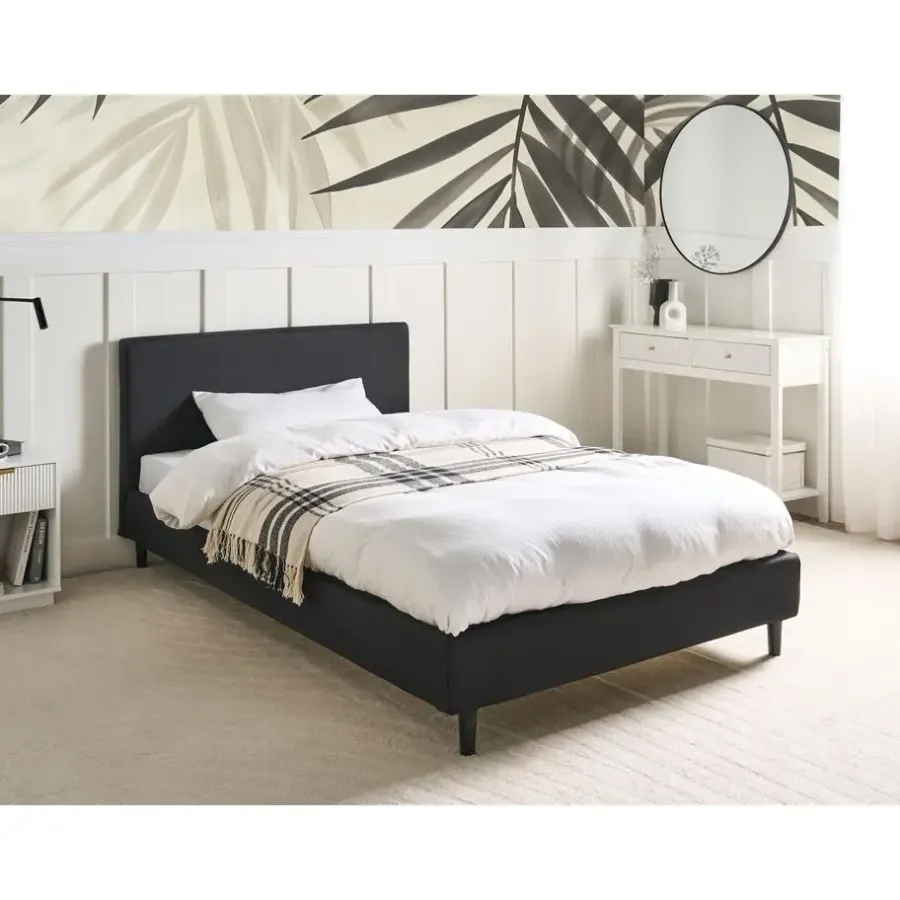 Leen Bakker FITOU - Tweepersoonsbed - Zwart - 120 x 200 cm - Polyester
