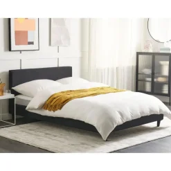 Twijfelaars-Beliani FITOU - Tweepersoonsbed - Zwart - 140 x 200 cm - Polyester