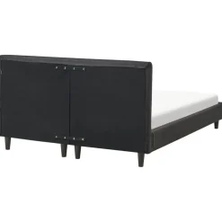 Twijfelaars-Beliani FITOU - Tweepersoonsbed - Zwart - 140 x 200 cm - Polyester