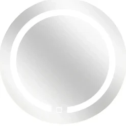 5five Badkamer wandspiegel LED - batterij - zilver - D45 cm