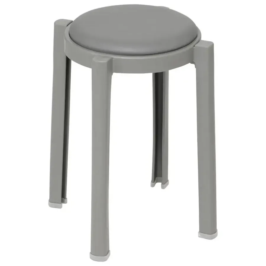 Krukjes-5five Five Bijzet krukje/stoel - grijs - D41 x H47 cm