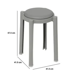 Krukjes-5five Five Bijzet krukje/stoel - grijs - D41 x H47 cm