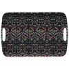 5five Design dienblad van melamine - 39 x 26 cm - flowers print antraciet