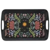 Dienbladen-5five Design dienblad van melamine - 47 x 30 cm - flowers print zwart