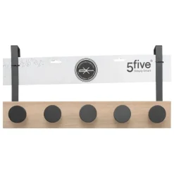 Kapstokken-5five Deurkapstok - zwart - 5-haaks - B50 x H24 cm