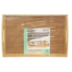 Dienbladen-5five Dienblad/serveerblad - bamboe - met handvaten - 45 x 29 cm
