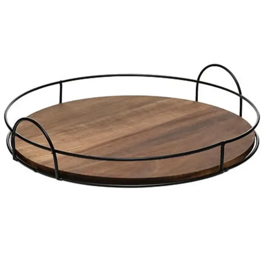 Dienbladen-5five Dienblad/serveerblad Bilbao - Acacia hout - D34 cm