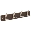 5five Kapstok - 4 ophang haken - RVS - bruin/zilver - 45 x 10 cm