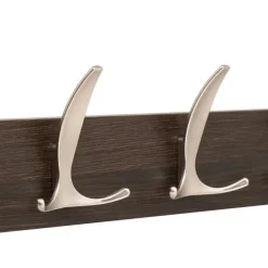 5five Kapstok - 4 ophang haken - RVS - bruin/zilver - 45 x 10 cm