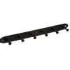 5five Kapstok rek voor wand/muur - zwart - 6x ophanghaken - 55 cm