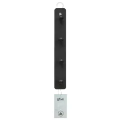 5five Kapstok rek voor wand/muur - zwart - 4 ophanghaken - B35 cm