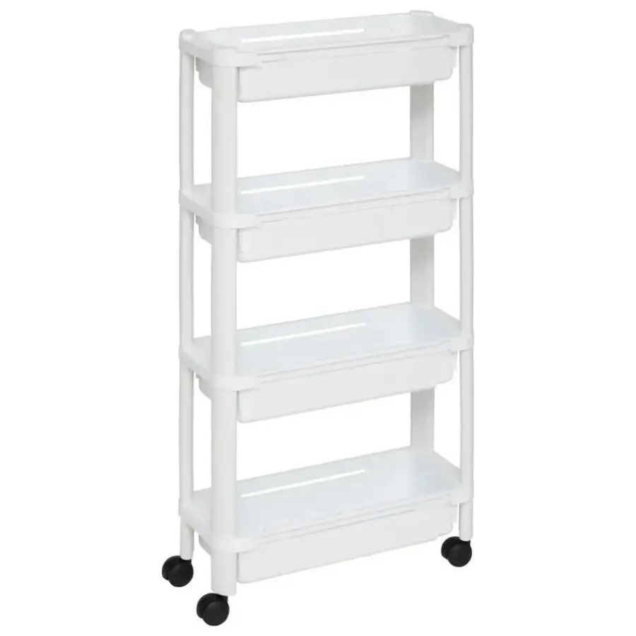 5five Keuken/badkamer trolley 4 laags - 37 x 15 x 79 cm - wit