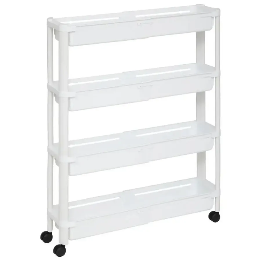 5five Keuken/badkamer trolley 4 laags - 37 x 15 x 79 cm - wit