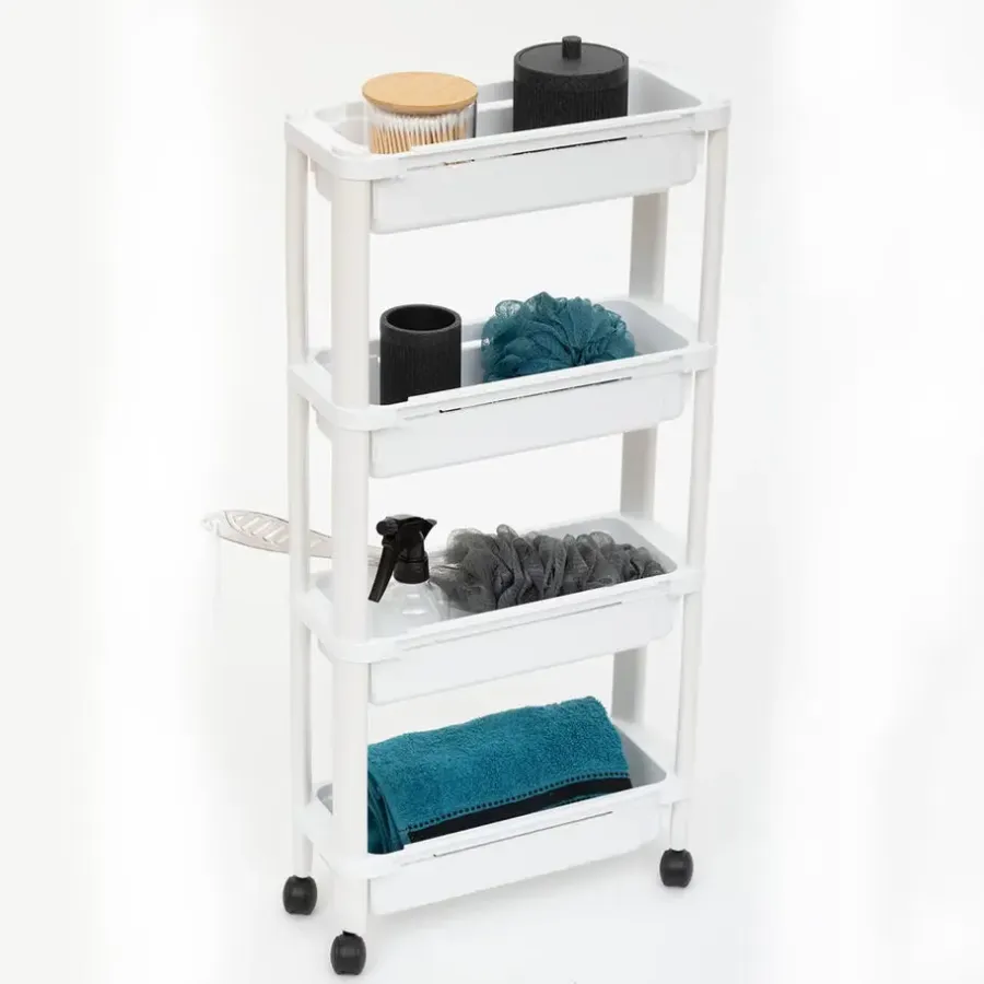 5five Keuken/badkamer trolley 4 laags - 37 x 15 x 79 cm - wit