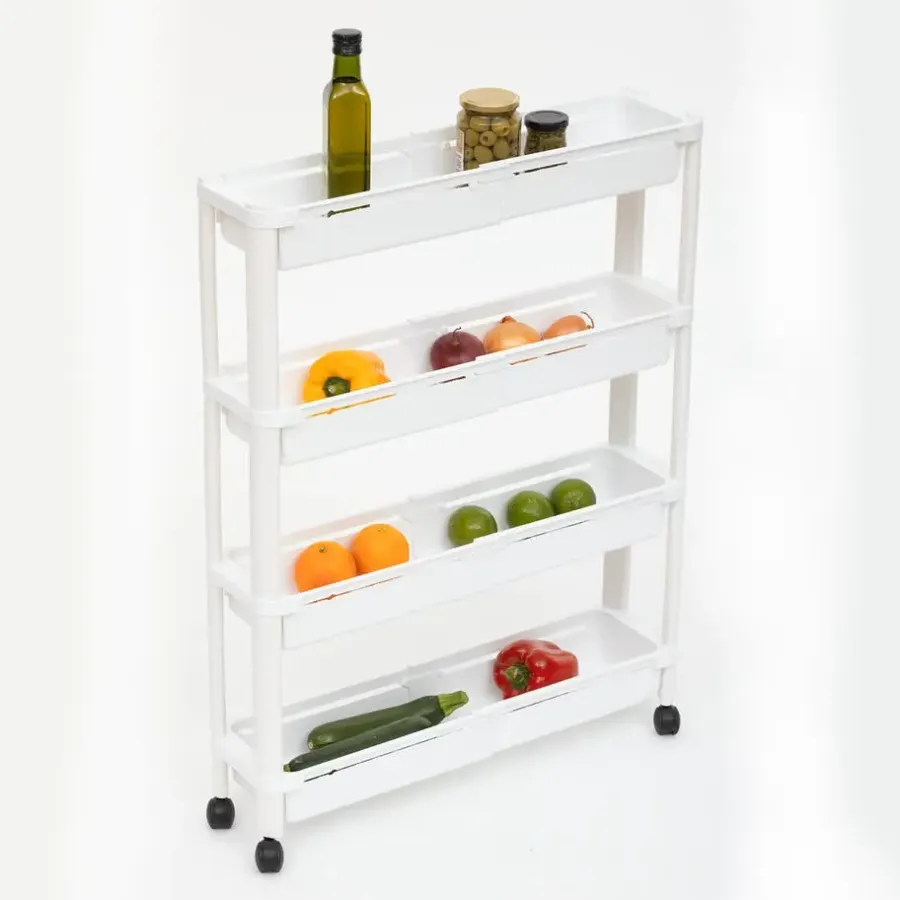 5five Keuken/badkamer trolley 4 laags - 37 x 15 x 79 cm - wit