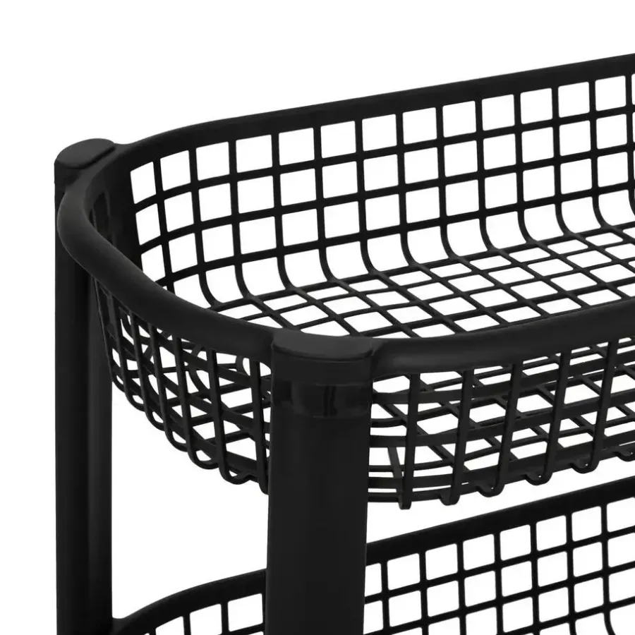 Trolleys-5five Keuken/badkamer trolley 4 laags - 46 x 25 x 79 cm - zwart