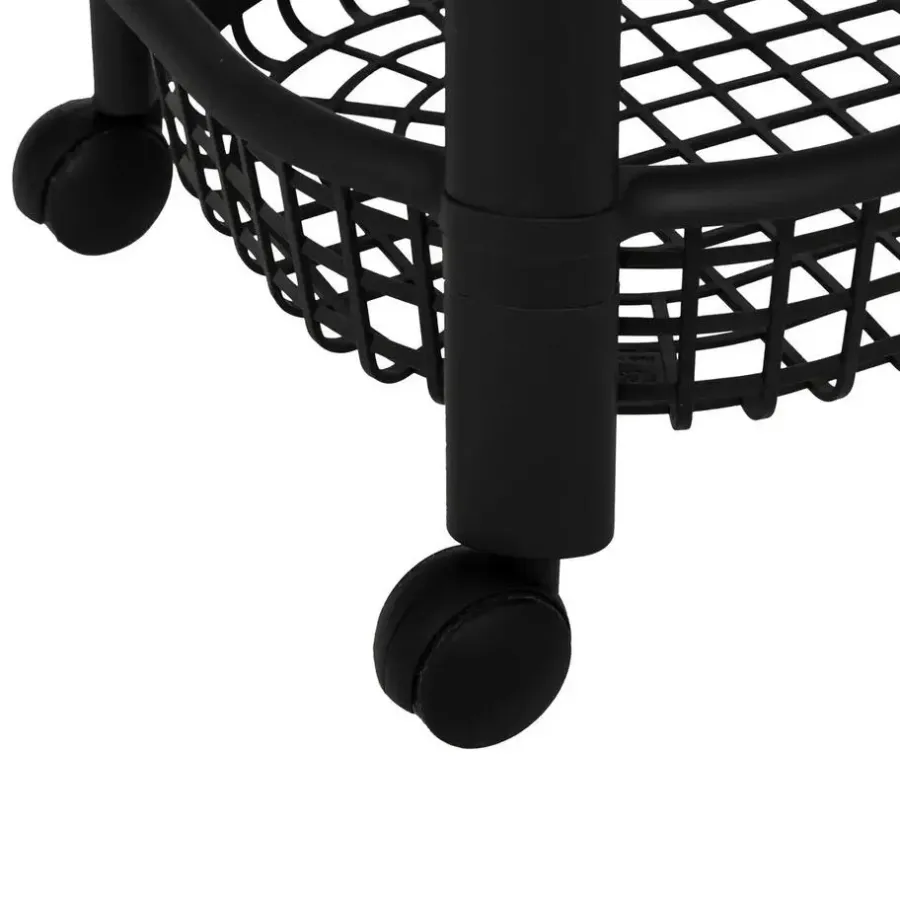 Trolleys-5five Keuken/badkamer trolley 4 laags - 46 x 25 x 79 cm - zwart