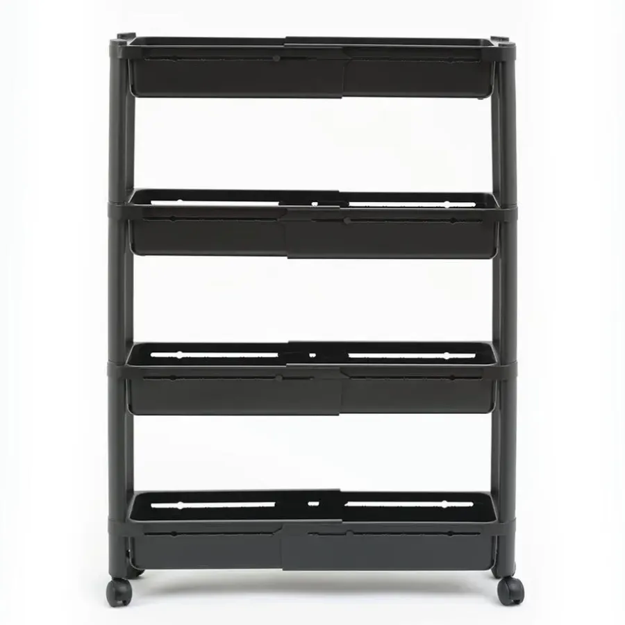 5five Keuken/badkamer trolley 4 laags - 37 x 15 x 79 cm - zwart
