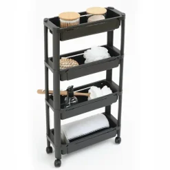 5five Keuken/badkamer trolley 4 laags - 37 x 15 x 79 cm - zwart