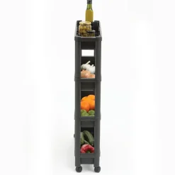 5five Keuken/badkamer trolley 4 laags - 37 x 15 x 79 cm - zwart