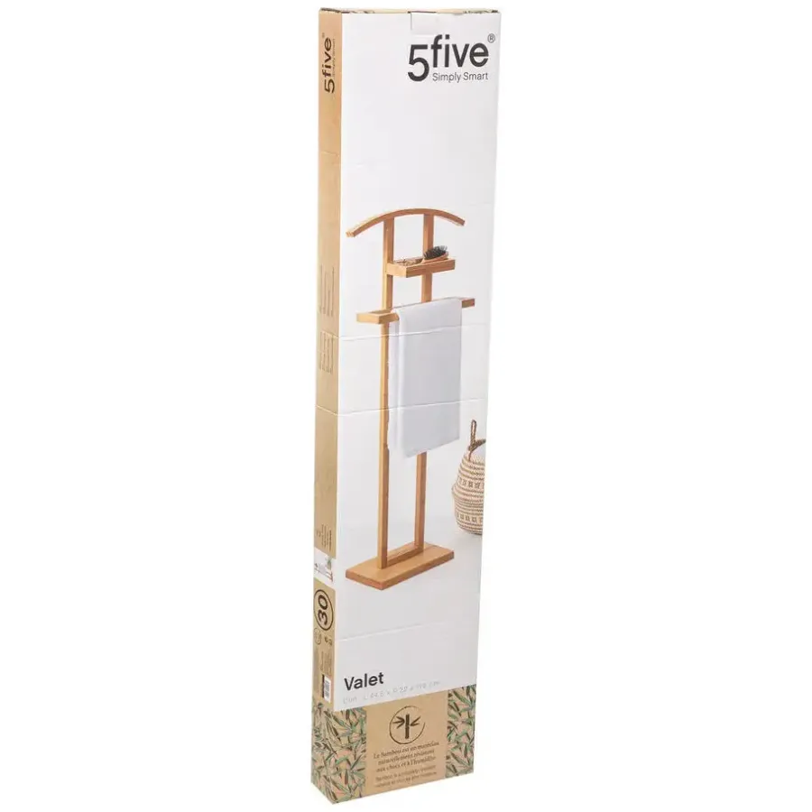 Kledingopbergers|Kledingrekken-5five Kledingrek Dressboy - staand - bamboe - 113 cm