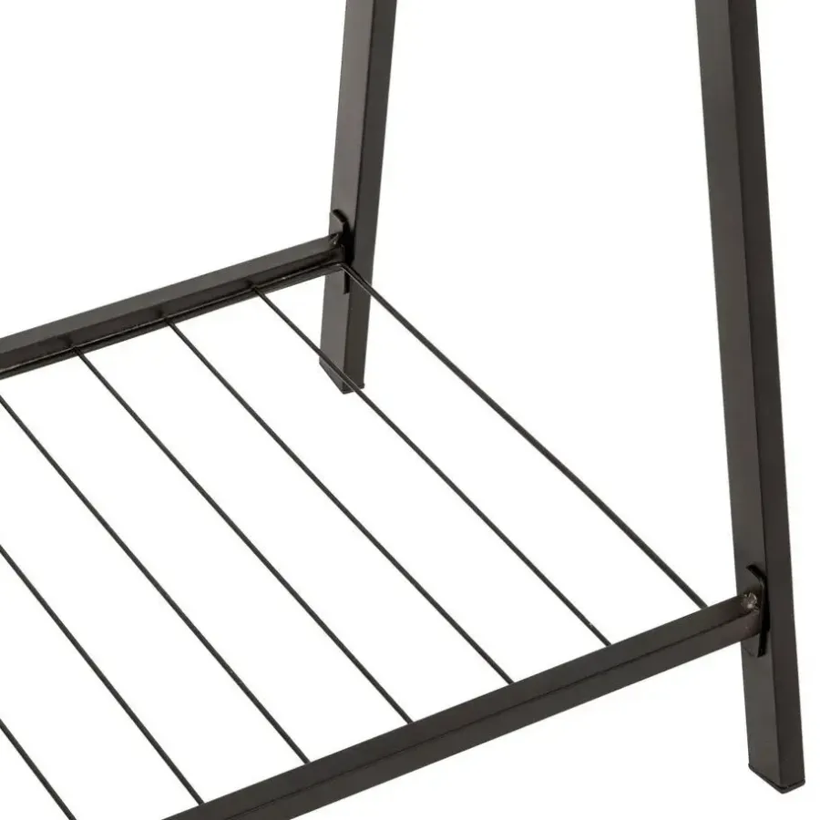 5five Kledingrek met dubbele stang - rvs - zwart - 98x42x145 cm