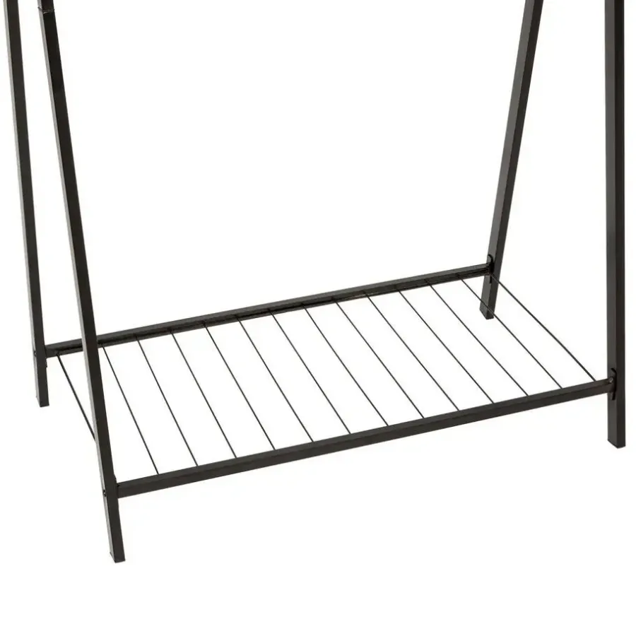 5five Kledingrek met dubbele stang - rvs - zwart - 98x42x145 cm